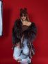 "CHILLY" LD04 artificial fur coat - choco